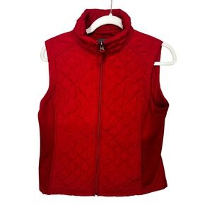 Van Heusen Red Zip Up Vest with Pockets and Quilted Front Women's Size Medium